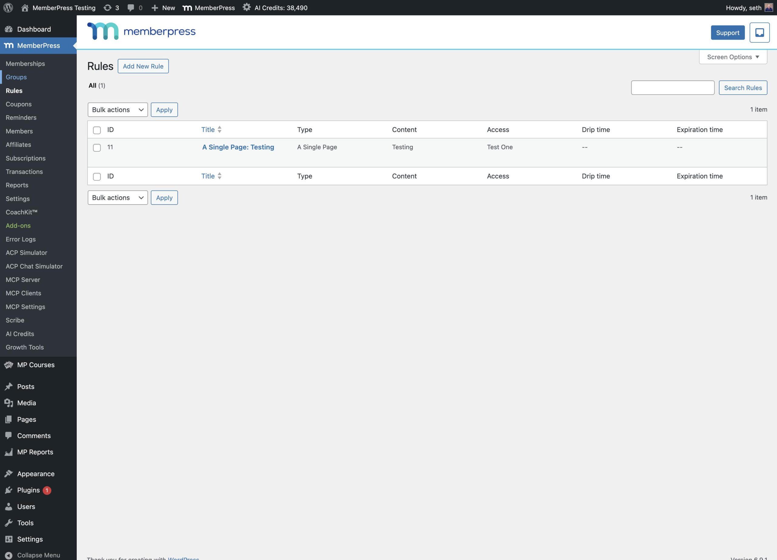 Navigate to the main content area to view the Groups page.